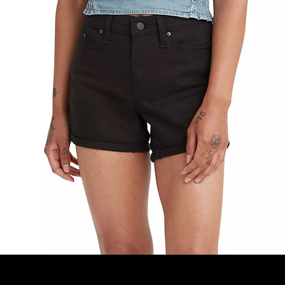 Levi's mid-length jean shorts black NWT size 16 / 33 waist